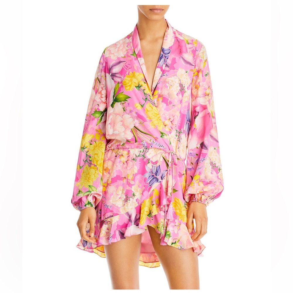 Rococo Sand Pink and Yellow Leona Mini Floral Dress